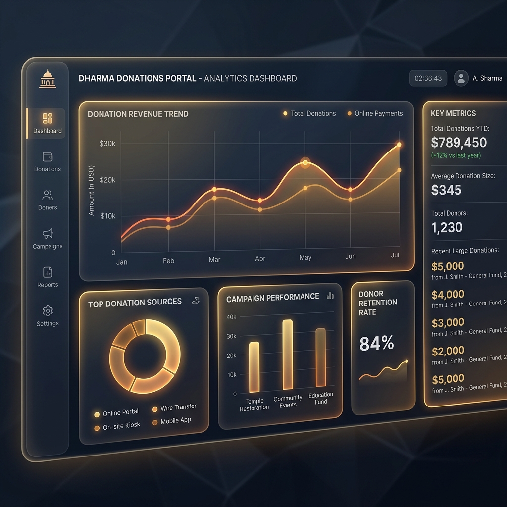 Seva Booking Dashboard Mockup